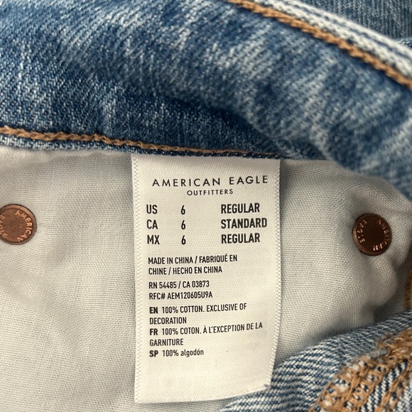 American Eagle Outfitters Blue Distressed Flare Jeans - Picture 4 of 7